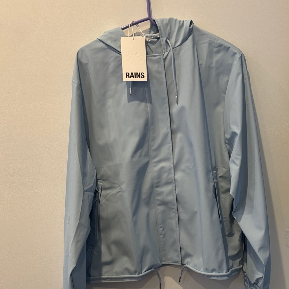 Rains Sky Blue Hooded Jacket